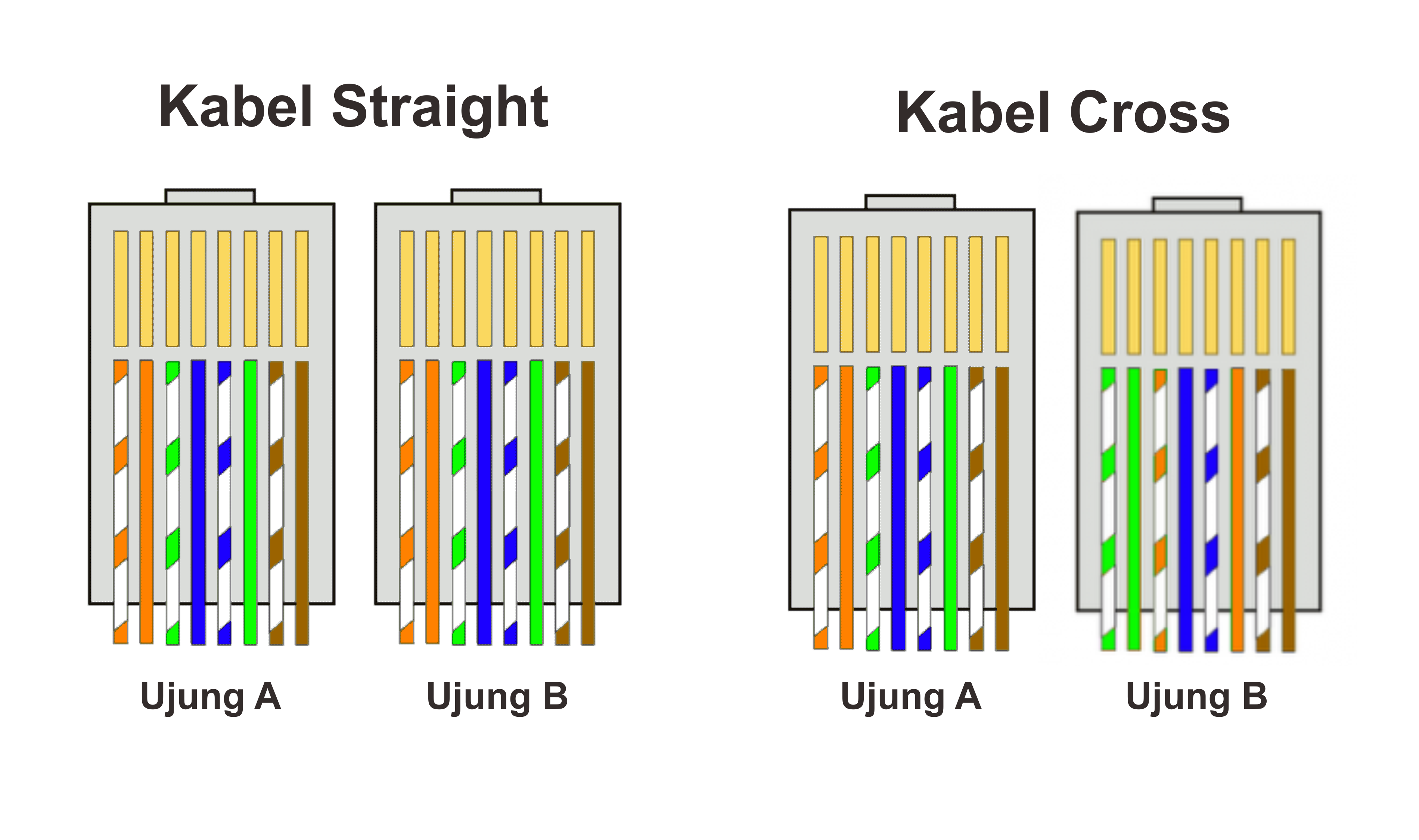 √ Kabel Straight dan Kabel Cross, urutan kabel dan fungsi Kabel Straight